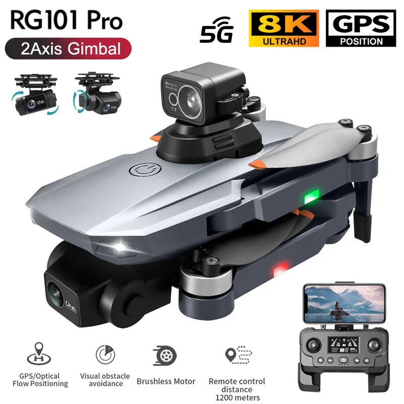 

RG101 PRO Drone GPS 2 Axis Gimbal Professional Drones with 8K Camera FPV Brushless Quadcopter Obstacle Avoidance RC Dron 3000M