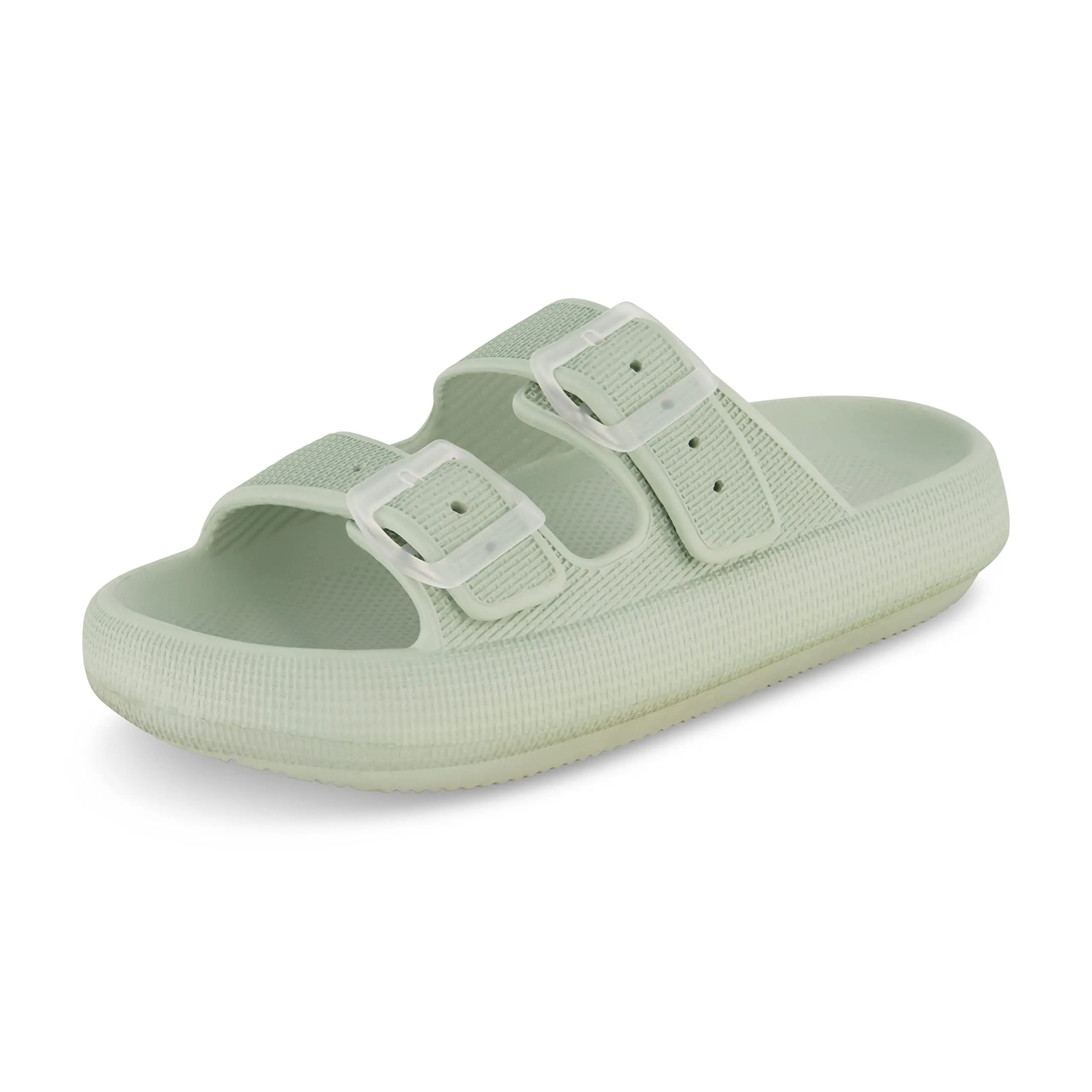 Crestar Sandals for Women and Men Summer Fashion Double Buckle Adjustable Slides Outdoor Soft Pillow Slippers EVA Flat Sandals 3