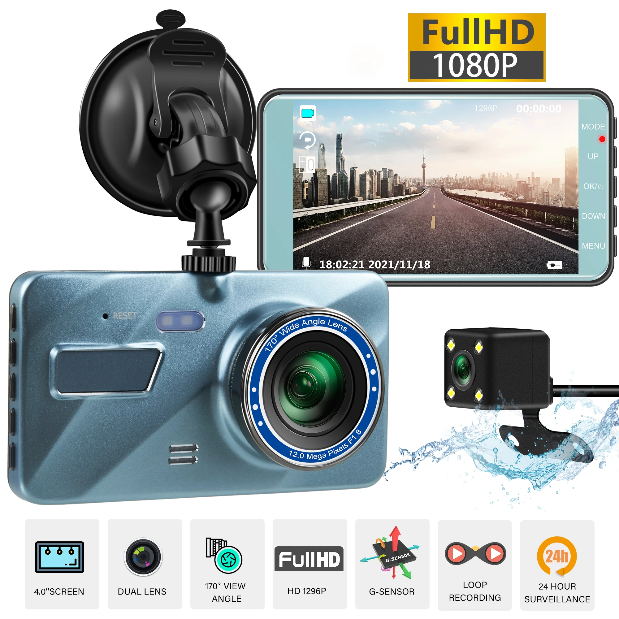 digital rear view mirror 1080P Dash Cam Black Box in Car DVR Camera Video Recorder Rear View Dual Lens HD Cycle Recording Video Mirror Recorder Black Box vehicle blackbox dvr full hd 1080p