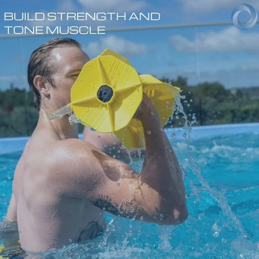Hydro Tone - HYDRO-BELL Pool Weights for Water Exercise Pair | Water Weights | Functional Strength Training with Pool Weight | A