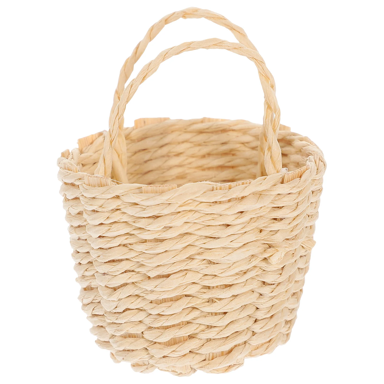 

Hamper Weaving Baskets Dolls Woven Mini House Artificial Model Storage For Tiny Accessories Decoration