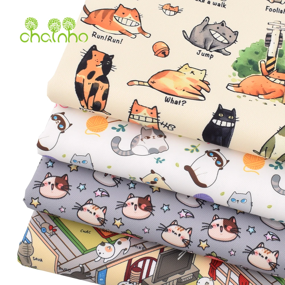 Chainho,Digital Printing Waterproof Fabric,DIY Sewing Quilting Material,Patchwork Cloth,Floral & Cartoon Series,25WP3
