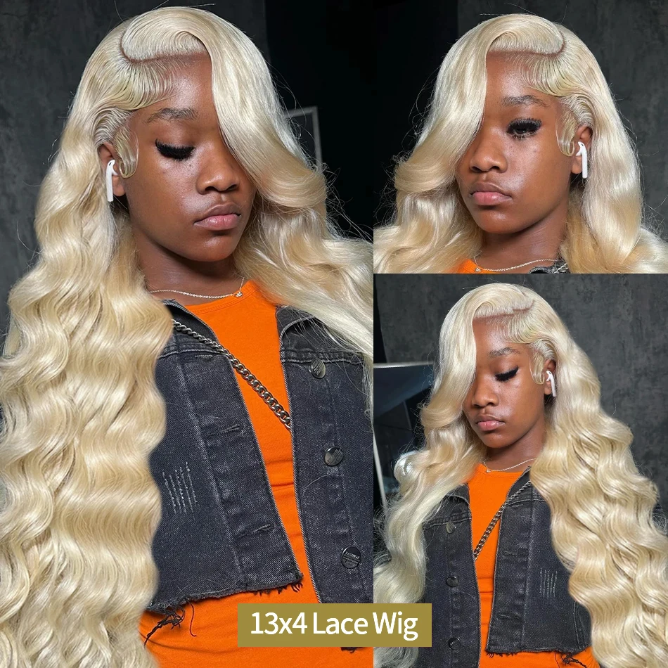 Tewjig 13x6 HD Transparent 613 Honey Blonde Body Wave Lace Frontal Human Hair Wig 30 36 Inch 13x4 Color Lace Front Wig For Women