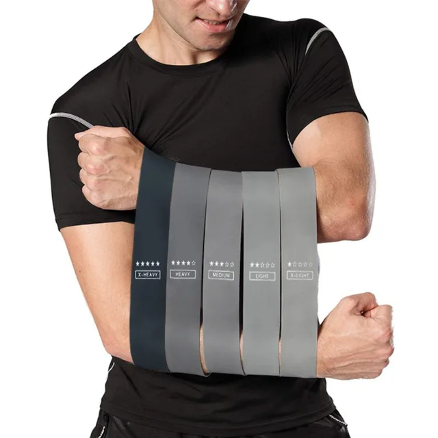 5 pieces of gradient color elastic bands, squat elastic rings, hip tension bands, yoga resistance bands, suitable for squats