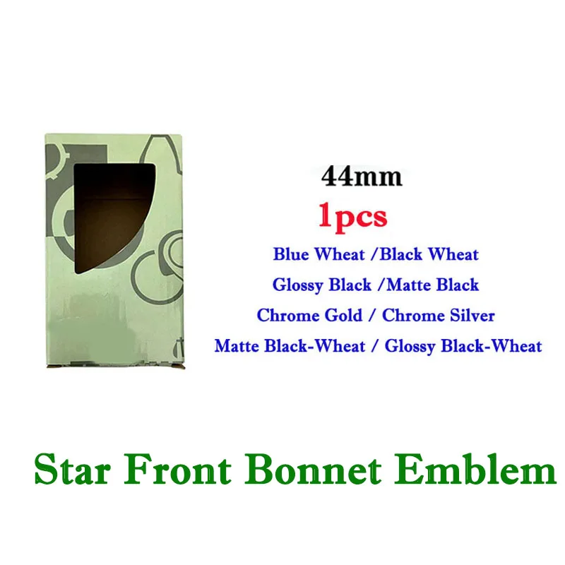 1PcsWithBoxZincAlloyEmblemStarForBonnetFrontHoodLogoChromeSilverBlueWheatGlossyMatteBlackBadge123mm74mm44mm-AliExpress34