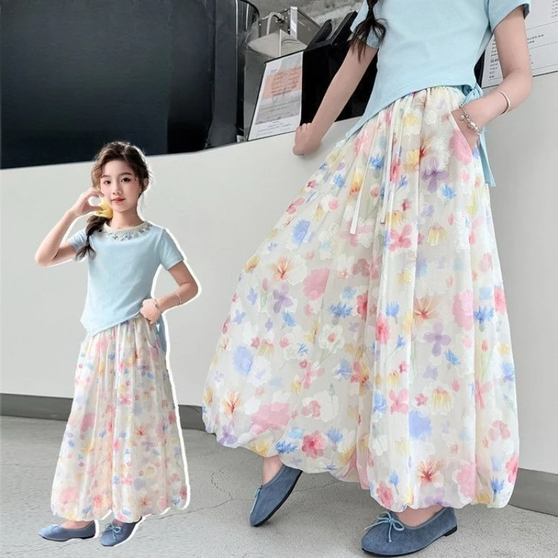 Girls' Summer Clothes Girls' Set Child House Clothing T-shirts for Children Teenagers Cotton Kids Girl Children's Girly Sets Top - 3