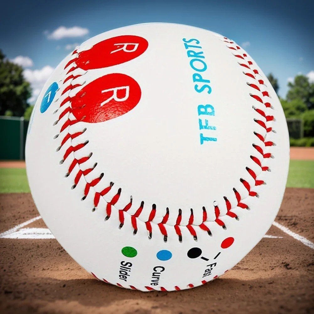9 Inch Competition Training Baseball with Finger Placement Markers Outdoor Practice Baseball PVC for Adults Fans