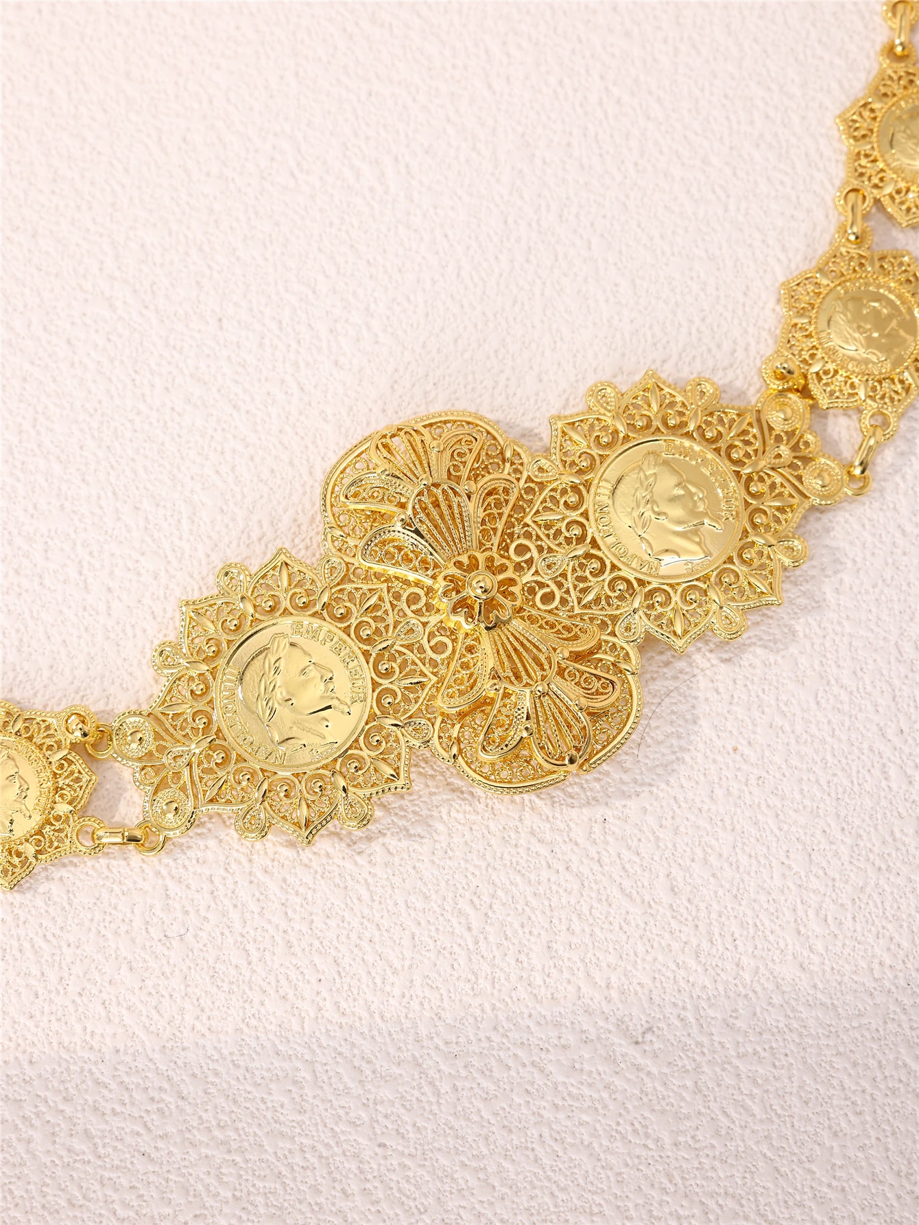 Algerien Braut Legierung Gürtel Münzförmige Taille Kette Schmuck Nahen Osten Frauen Traditionelle Festliche Kleid Zubehör – Detail 3