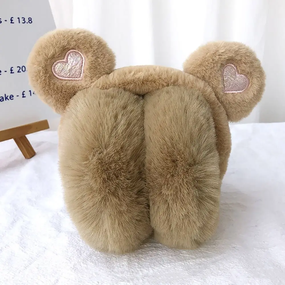 Cute Bear Ears Plush Earmuffs Cartoon Animals Winter WarmEar Warmers Foldable Women Men Faux Furry Earmuffs Headband Ear Covers warm earmuffs fur earmuffs