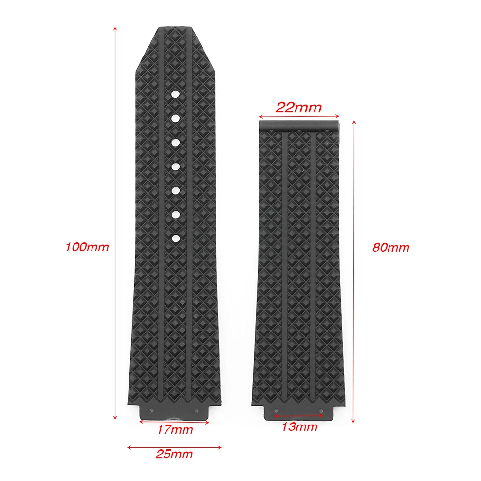 Rubber Watch Band For Hublot Big Bang Classic Series Replacement 25