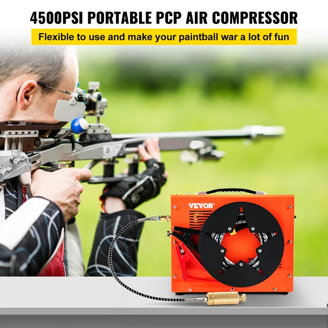 VEVOR PCP Compresor de aire 12V DC, Compresor PCP 4500 Psi, Compresor de  aire de paintball 30MPa Compresor de aire PCP portátil, Bomba de rifle de