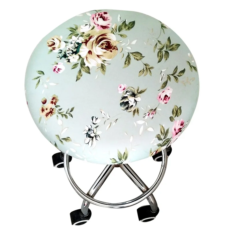 Elastic Floral Printed Round Chair Cover