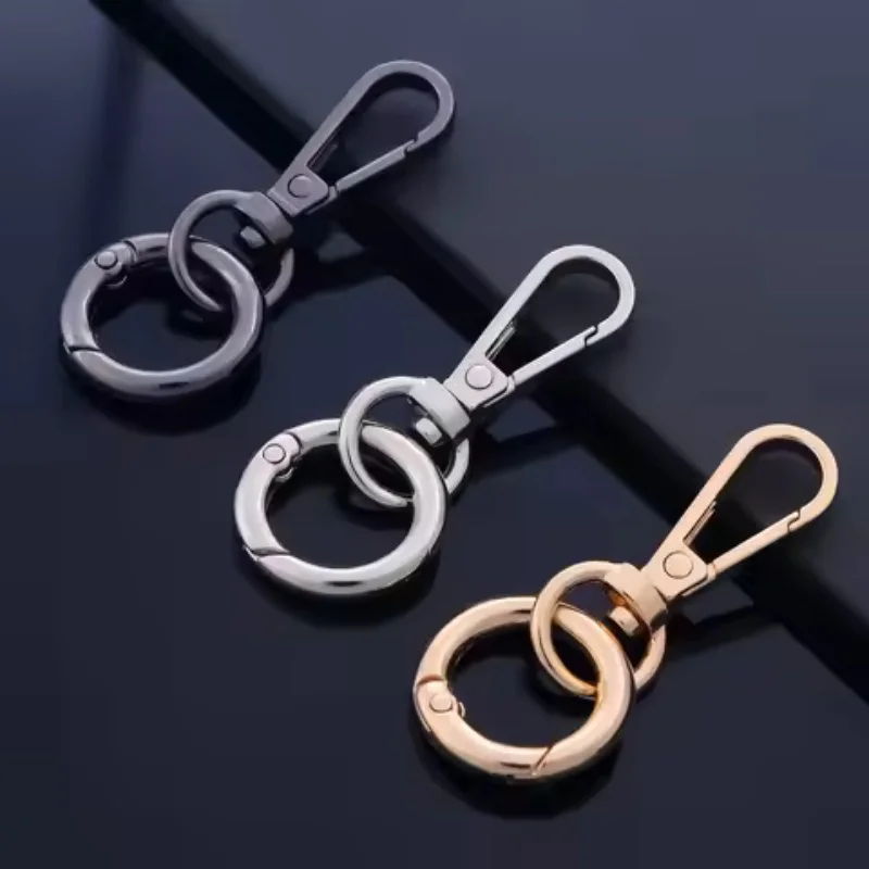 2 pcs Metal Swivel Clasp Clip Double Opening Key Chain Clip With Key Ring For DIY Crafts Lanyard Making