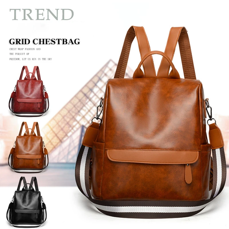 

Womens Backpack Purse Leather Anti-theft Large Fashion Designer Travel Bag Ladies Shoulder Bags