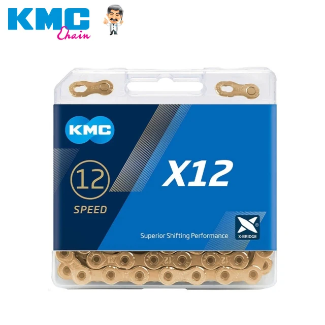 Золотая цепь KMC X12 12 Скоростей В цепочка для горного велосипеда оригинальная