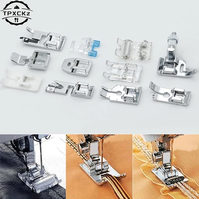 12Pcs Presser Foot Set Vintage Sewing Machine Kit Household DIY Sewing Foot  Universal For Foot Presser Braiding Blind Machine - AliExpress