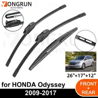 3PCS Car Wiper for HONDA Odyssey 2009-2017 Front Rear Windshield Four Seasons durable Accessories 2009 2010 2011 2017 1