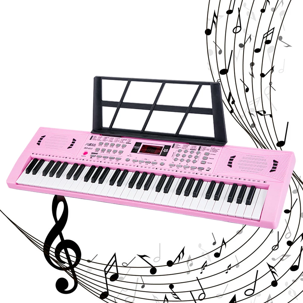 61 Keys Digital Portable Synthesizer Keyboards W/ Keyboard Stand Portable Music Keyboard for Beginners Children Students
