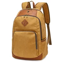 Retro Men's Backpack Waterproof Wax Dyed Canvas Bag Large Capacity Outdoor Travel Multifunctional Computer Bag 2