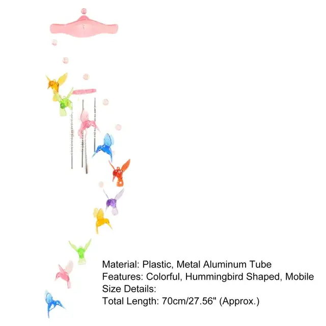 Szerencsés Zümmögő Madárszél Csengő Színes Mobil Műanyag Szélnövények Kolibri Kerti Dísz Otthoni Dekoráció - Image 5