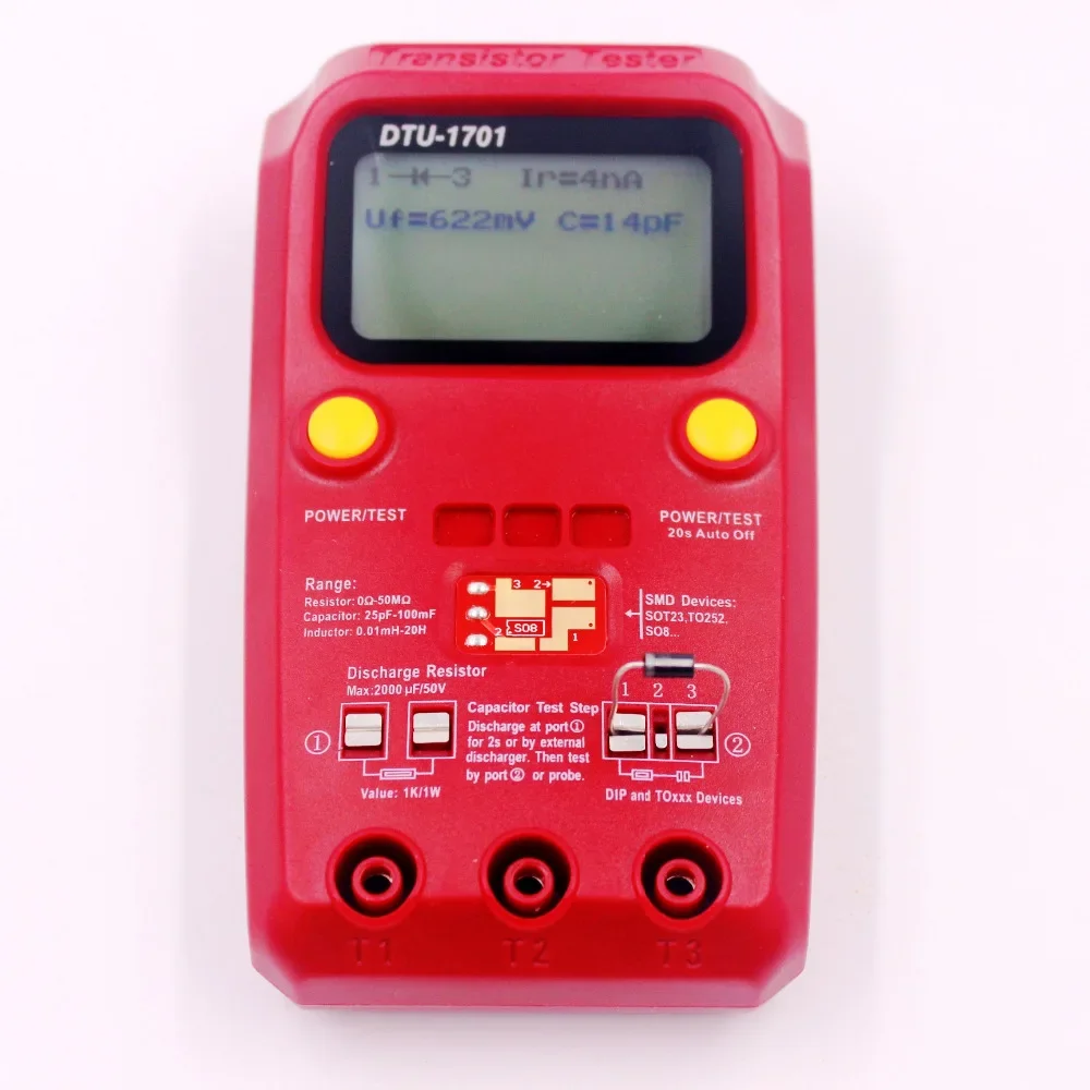 DTU1701 transistor tester MOSFET triode LCR inductance resistance capacitance SCR ESR meter SMD multifunction tester digital multimeter transistor tester multimeter tester analog multimeter capacitance tester