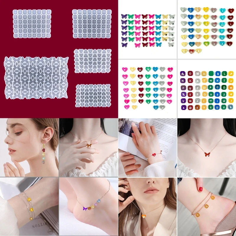 

Love Heart-shaped Alphanumeric Silicone Mold Pendant Epoxy Mold