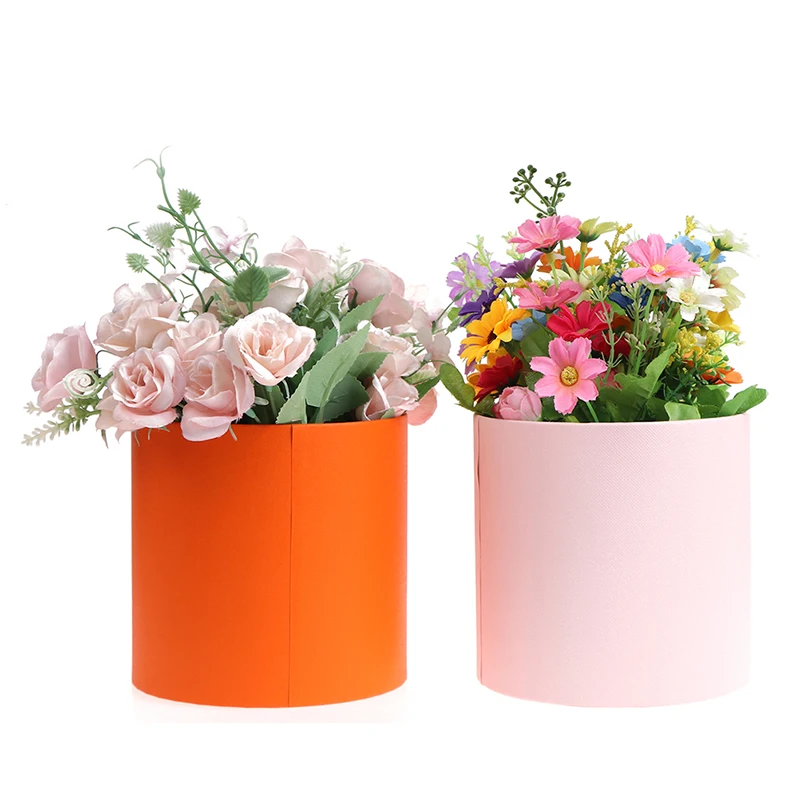 Round Floral Boxes Women Flower Packaging Paper Bag Hat Florist Bouquet Flower Packaging Box Gift Party Storage Boxes