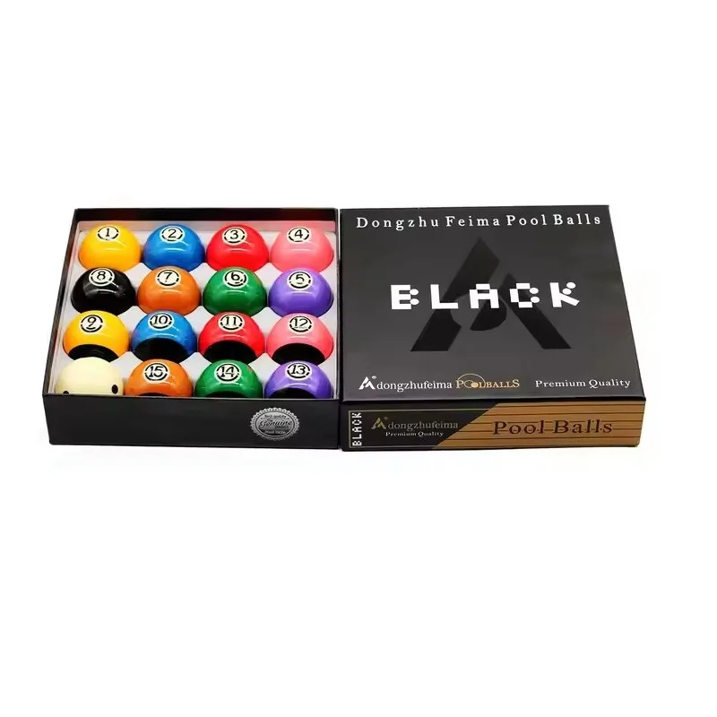 Black Color 57.2MM Marblized Billiard Pool ball set 2-1/4inch 16x