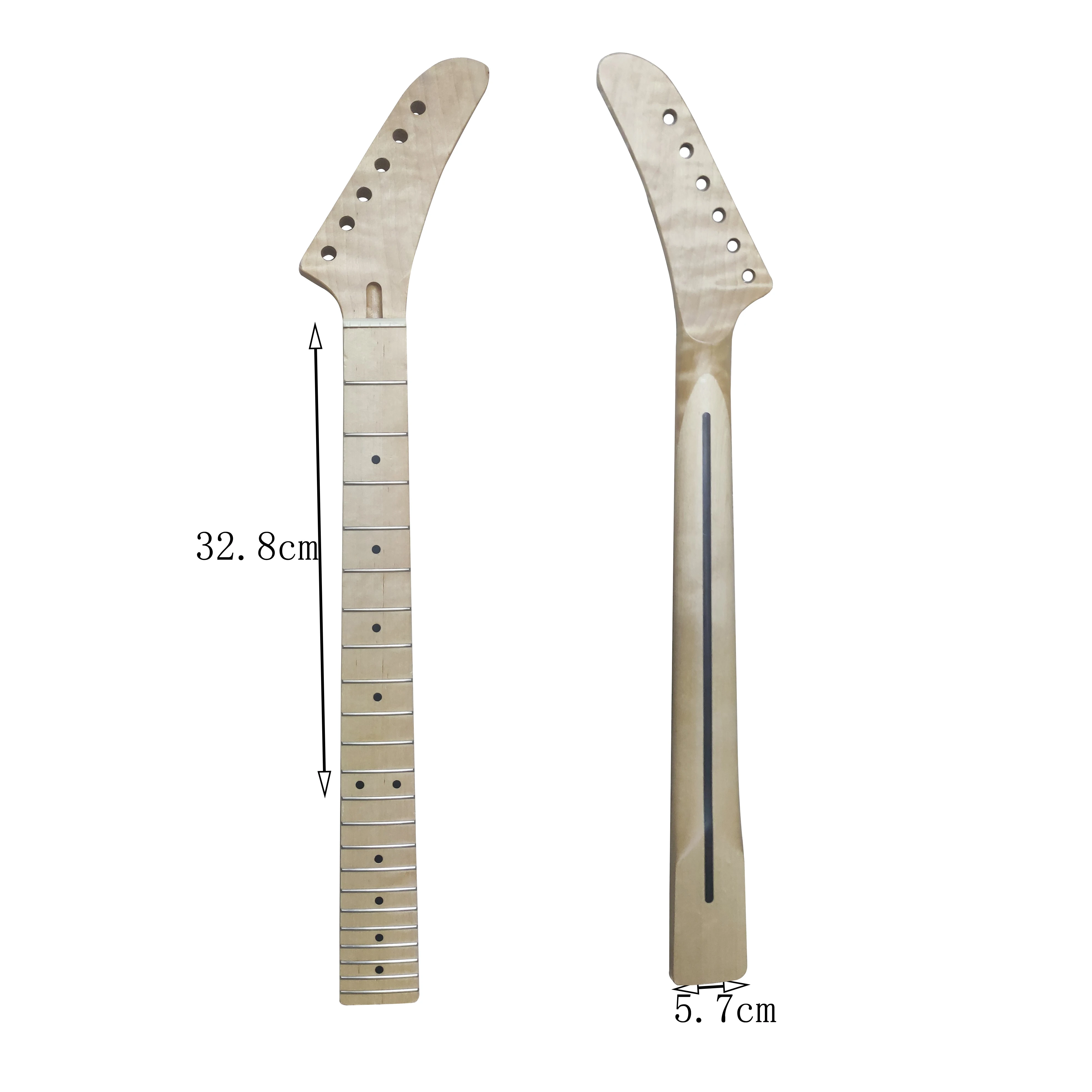 Maple Guitar Neck 22 Fret Locking Nut Banana Headstock Right Hand