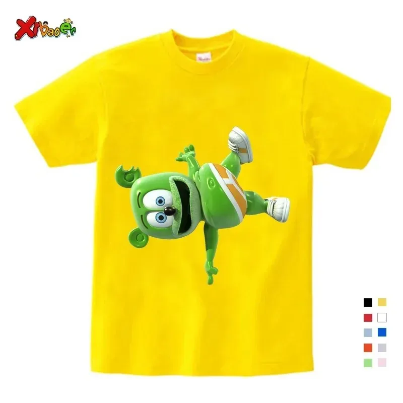 Boy T-shirt Size 3-14T Baby Boy Girl Gummy Bear T-shirt Cartoon funny casual children's wear Summer Harajuku children's wear 4
