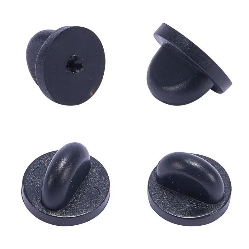 50/100Pcs New Black PVC Rubber Brooch Pin Backs Comfort Fit Tie Tack Lapel Pin  Brooch Backing Holder Clasps Jewelry Findings - AliExpress