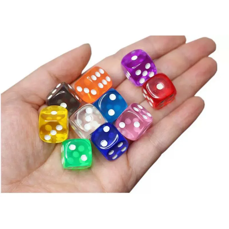 Acrylic Dice Game Dice Dice Set 20Pieces/Lot Transparent Acrylic 6 Sided 14mm D6 Point Dice For Board Games