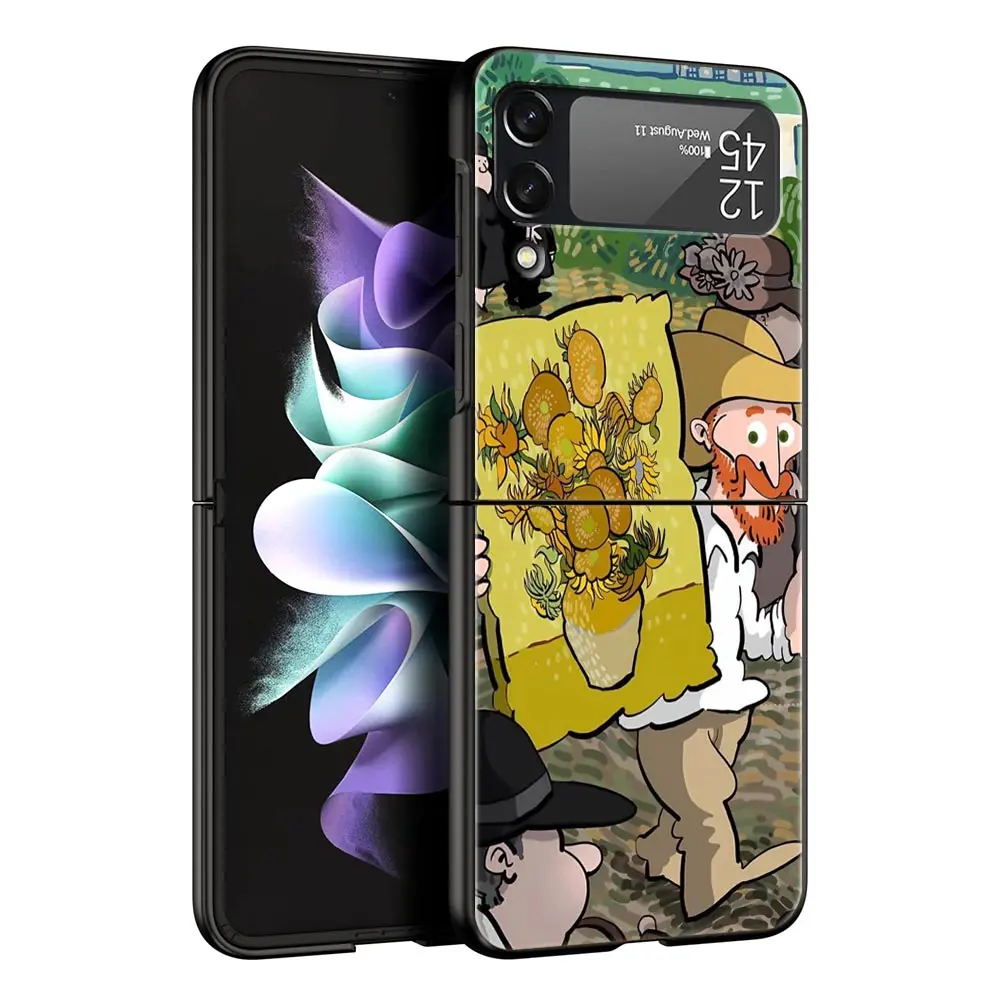 Van Gogh Sunflowers & Starry Night Folding Phone Hard Cover Case
