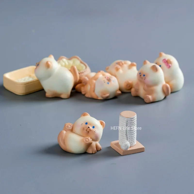 Kawaii Siamese kitten Resin Diy Home Decoration Figurines Dollhouse Moss Terrarium Landscape Accessories Miniatures Room Decor