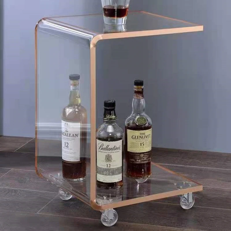 

Side Table Transparent Tea Table Simple Bedside Table Mobile Sofa Table Affordable Luxury Fashion Storage Rack Corner Table