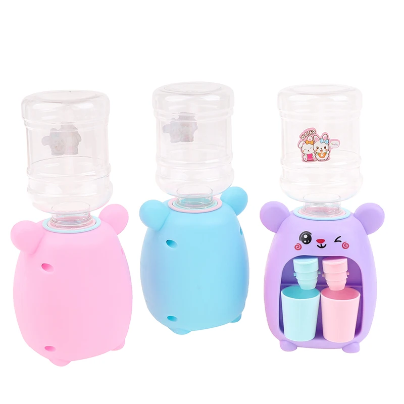 1pc Mini Water Dispenser Drinking Fountain Kitchen Toy For Children Gift Children Cartoon Water Juice Milk Drinking Fountain Toy