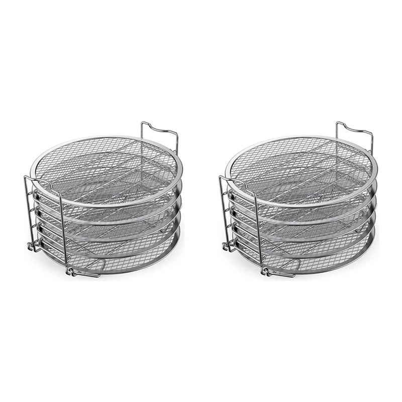 

2X Dehydrator Rack Stainless Steel Stand Accessories Compatible With For Ninja Foodi Pressure Cooker And Air Fryer 6.5