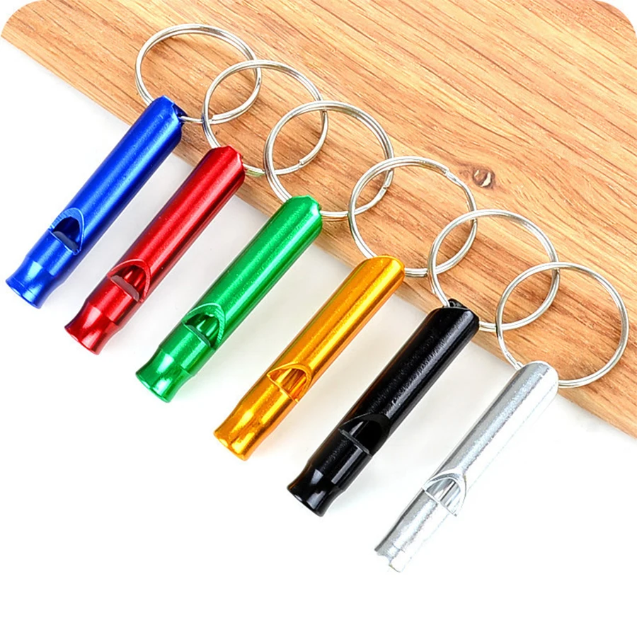 Outdoor Metal Multifunction Whistle Pendant With Keychain Keyring For Outdoor Survival Emergency Mini Size Whistles