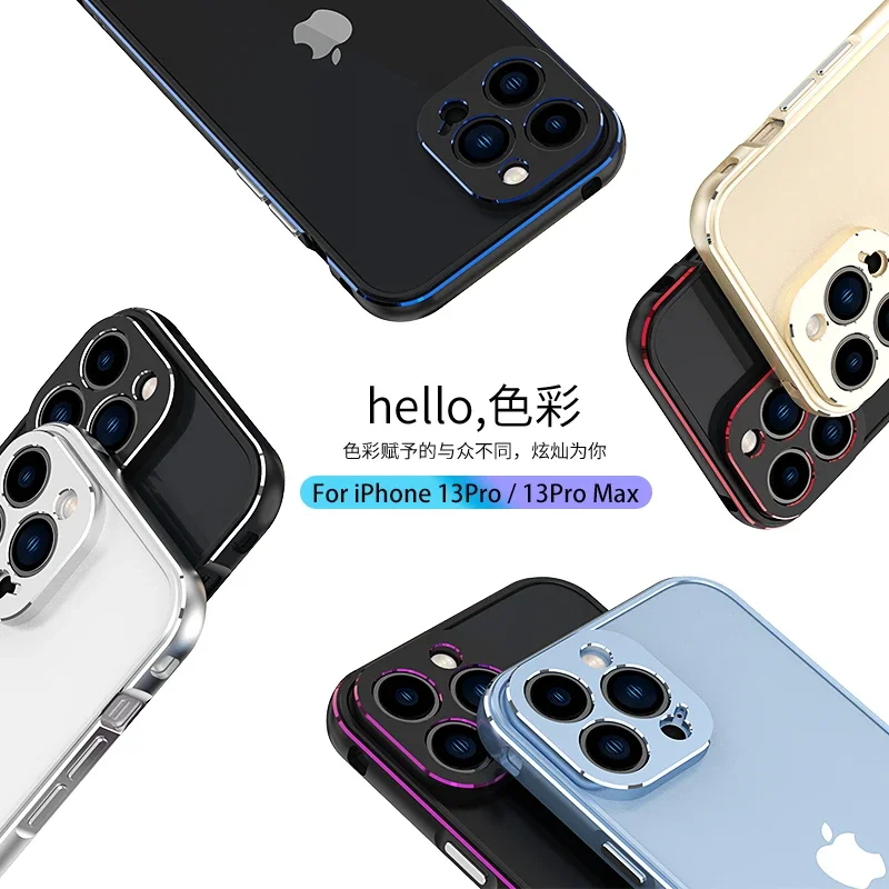 Aluminum Metal Bumper For iPhone 15 14 13 12 14 Pro/15 Pro/13 Pro Max Mini iPhone14 Plus Cover CASE Len Carmera+Frame Protector