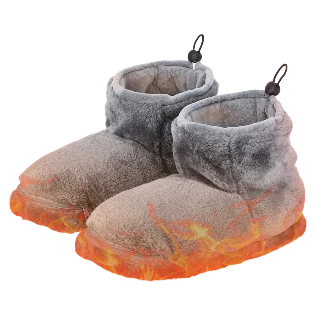 USB Heated Winter Shoes for Men & Women | Plush Indoor/Outdoor Foot Warmers - Picture 7 of 7