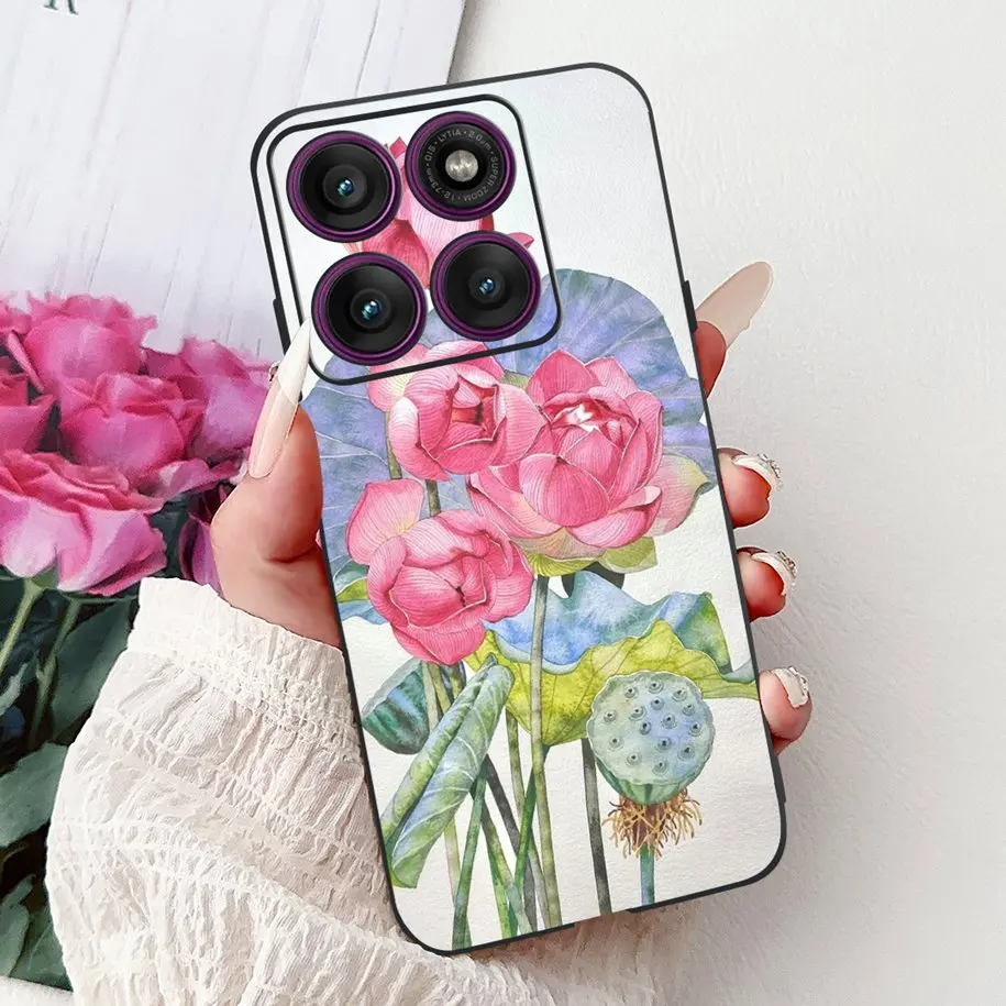 Floral Bowknot Soft Silicone Back Cover Case