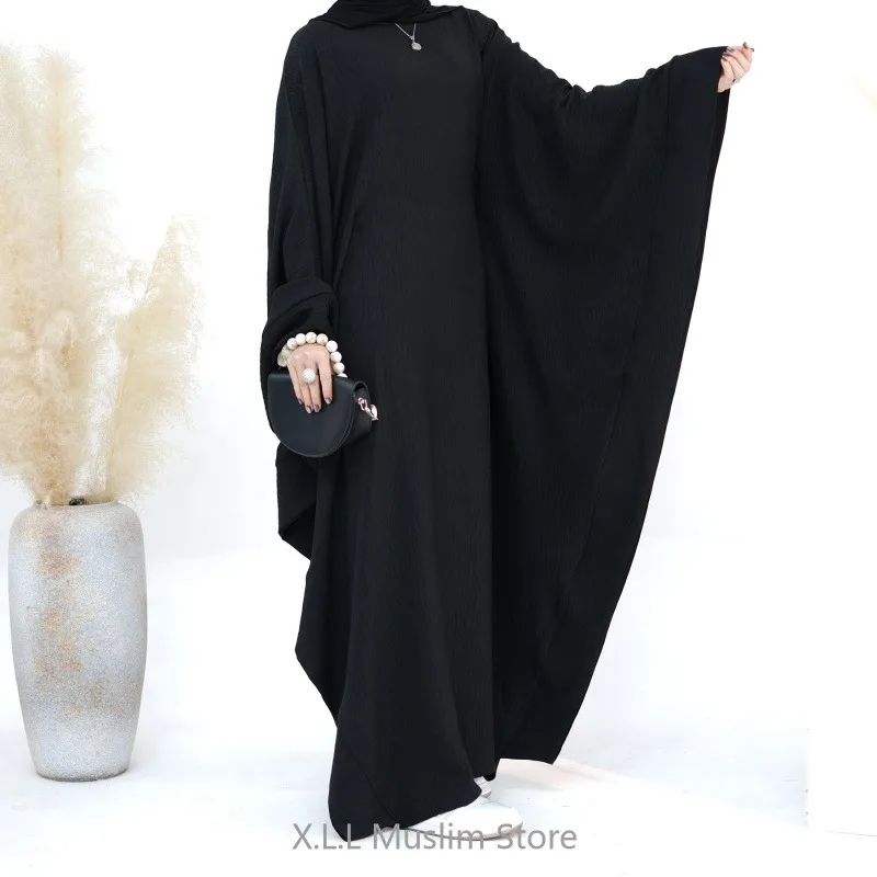 2024 Dubai Eid Ramadan Bat Sleeve Prayer Garment Batwing Abaya Muslim Dress Modest Kebaya Robe Women Clothes Female Musulmane