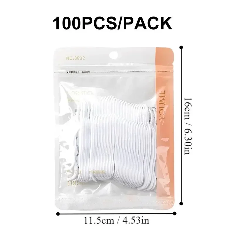 100/300/500pcs Disposable Dental Floss Stick Interdental Cleaning Line Oral Care Portable Flosser For Daily Life dental floss stick