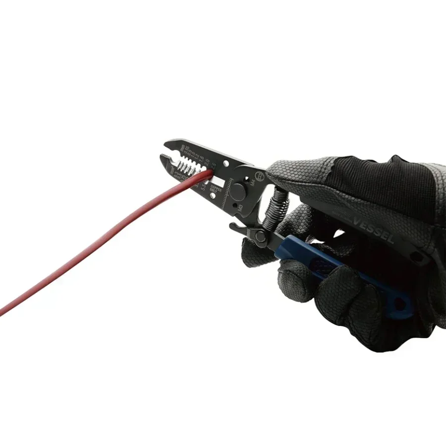 VESSEL Muti-Purpose Wire Stripper with Manual Thread Cutter for Solid Wire Stranded Sire Japan Hand Tools No.3500E Series Electr 3