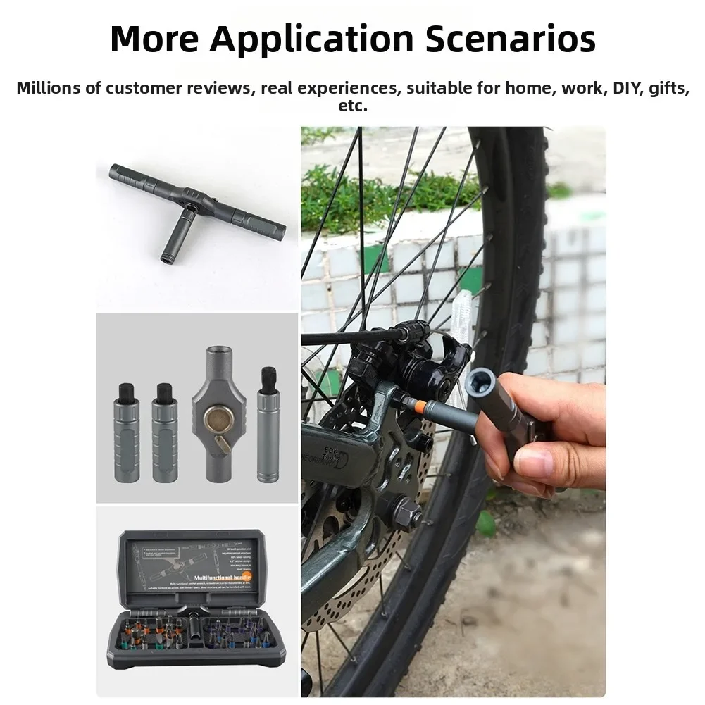 34 in 1 Wireless Cordless Magnetic Ratchet Precision Screwdriver Portable Small Handle Manual Hand Tool Kit for Household Repair