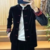 Spring and Autumn New Jackets Men's Stand Up Collar 2024 Fashion Chinese Style Tang Costume Buckle Gold Velvet All-match Coats 4