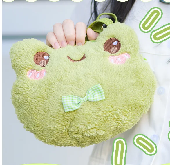 

Подушка плюшевая в виде лягушки, милая мягкая игрушка-кукла, сумка для кукол, кавайное животное, лягушка, плюшевый мешок для детских игрушек