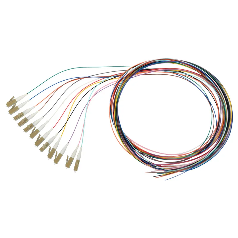 

12 core LC Fiber Optic Pigtail Multimode Fiber optical Patch cord MM OM1 OM2 OM3 0.9mm 50/125 62.5 1 Meters