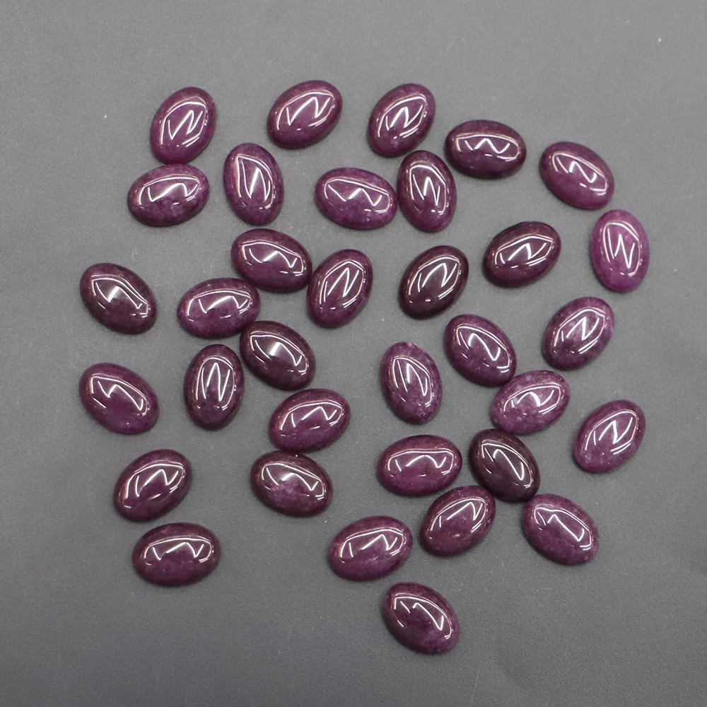 10*14MM Natural Stone Oval CAB CABOCHON Agates Crystal Amethysts Beads Jewelry Handcrafted Ring Ear Studs Making 50Pcs Wholesale