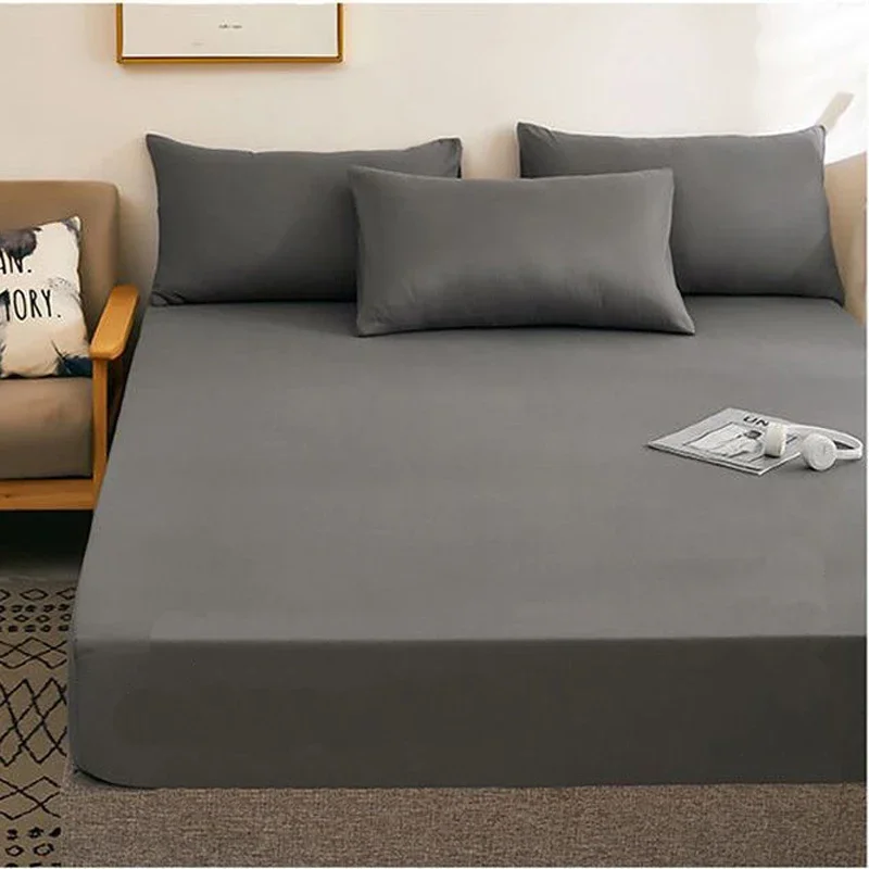 WASART Elastic fitted sheet mattress protector cover couple bedroom luxury double bed bedding queen king size bedsheet 90/150cm 5
